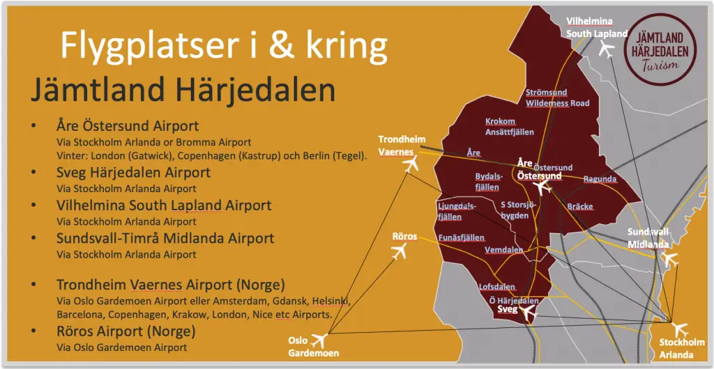 Flygplatser Jämtland Härjedalen Adventure Sweden