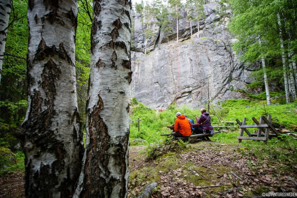 Fikapaus under klättring, Stugun | Foto: Anette Andersson