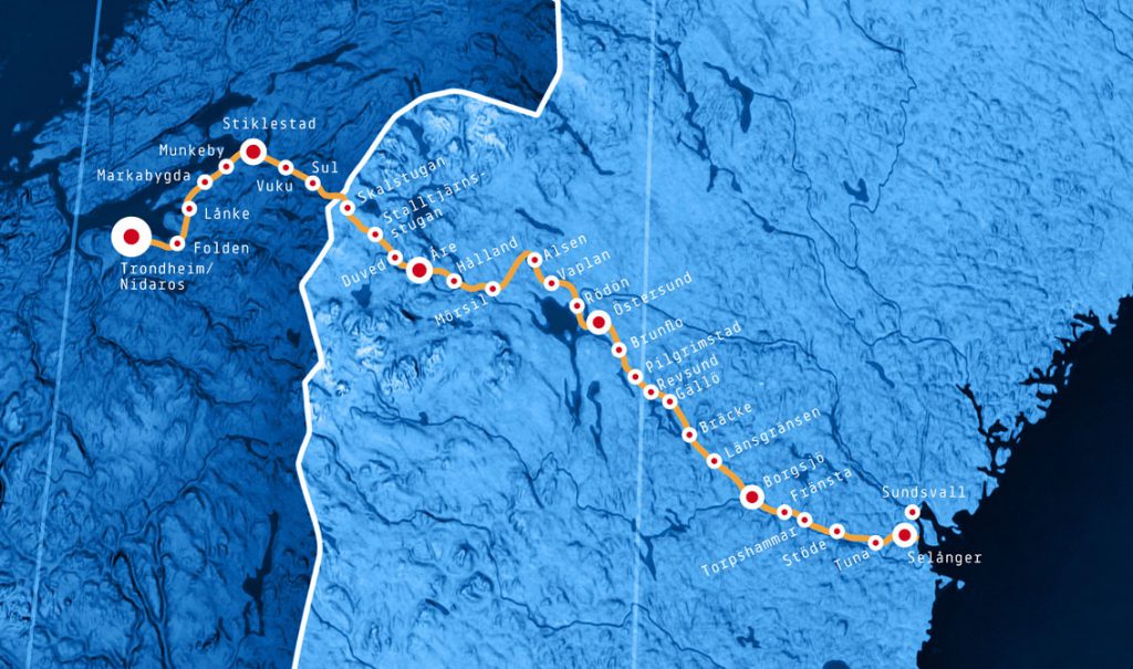 map pilgrimage st olavsleden
