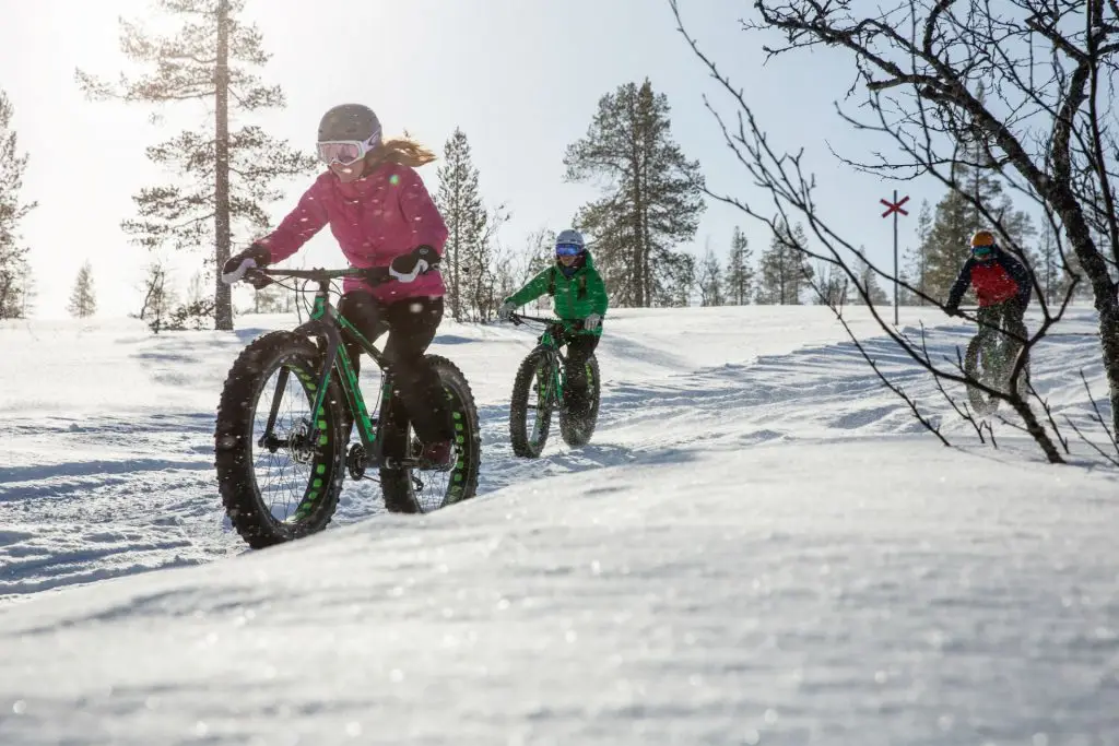 Wintercycling fatbikes Lofsdalen, AdventureSweden.