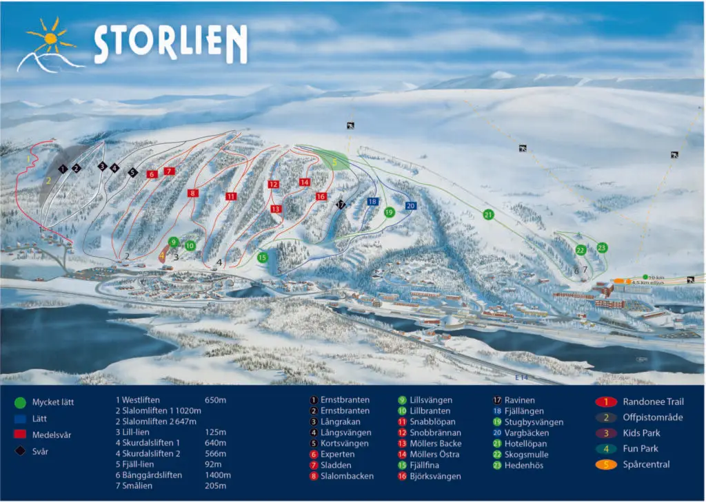 Pistkarta Storliens högfjällshotell 2024