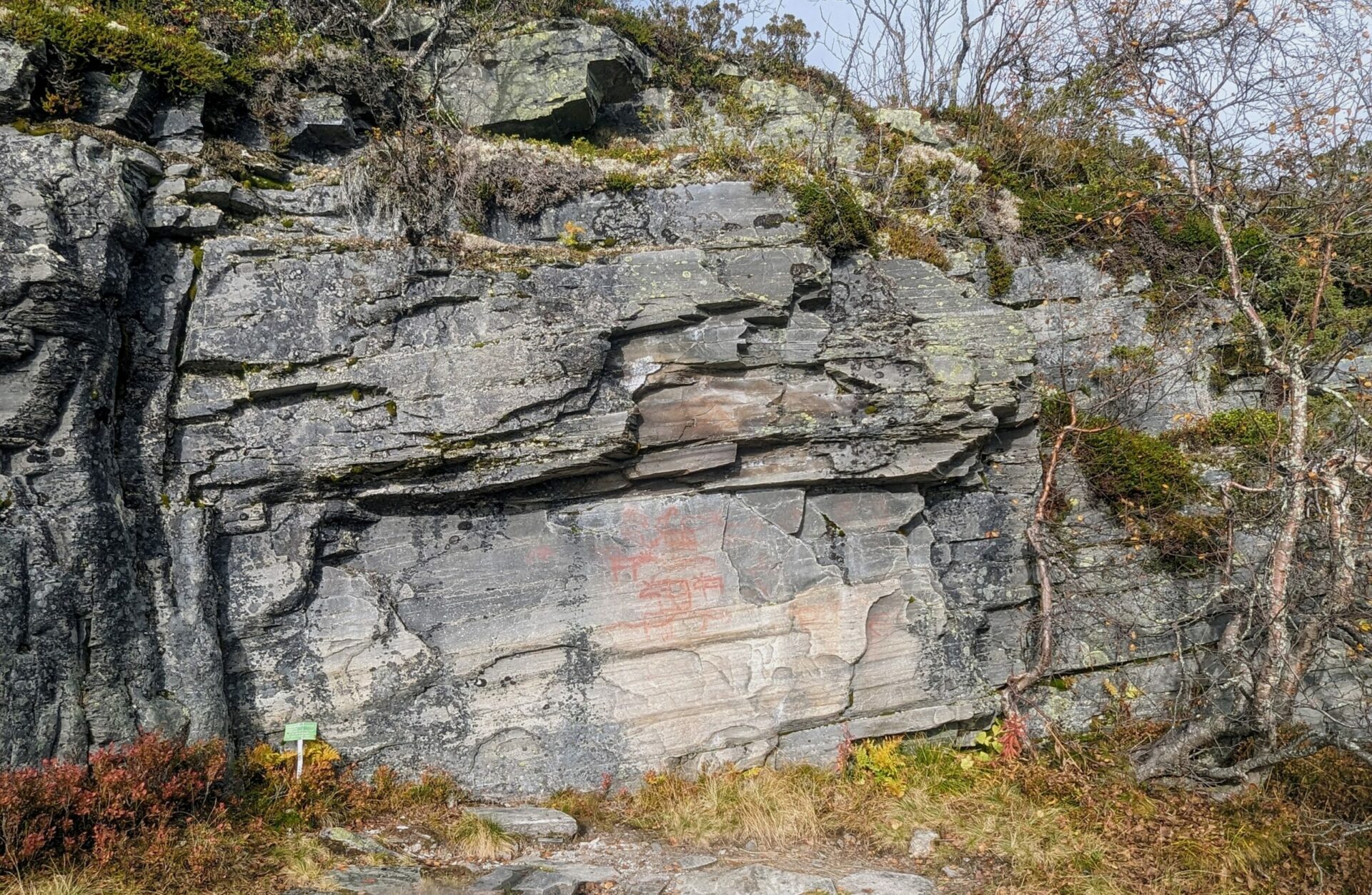 Rock paintings from the stone age in the Funäsfjällen mountains