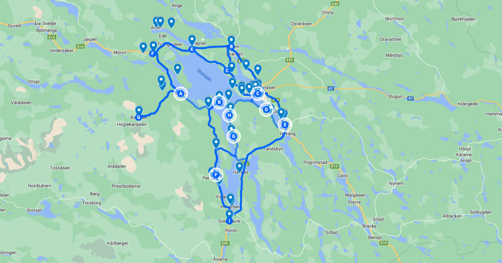 Storsjön runt karta