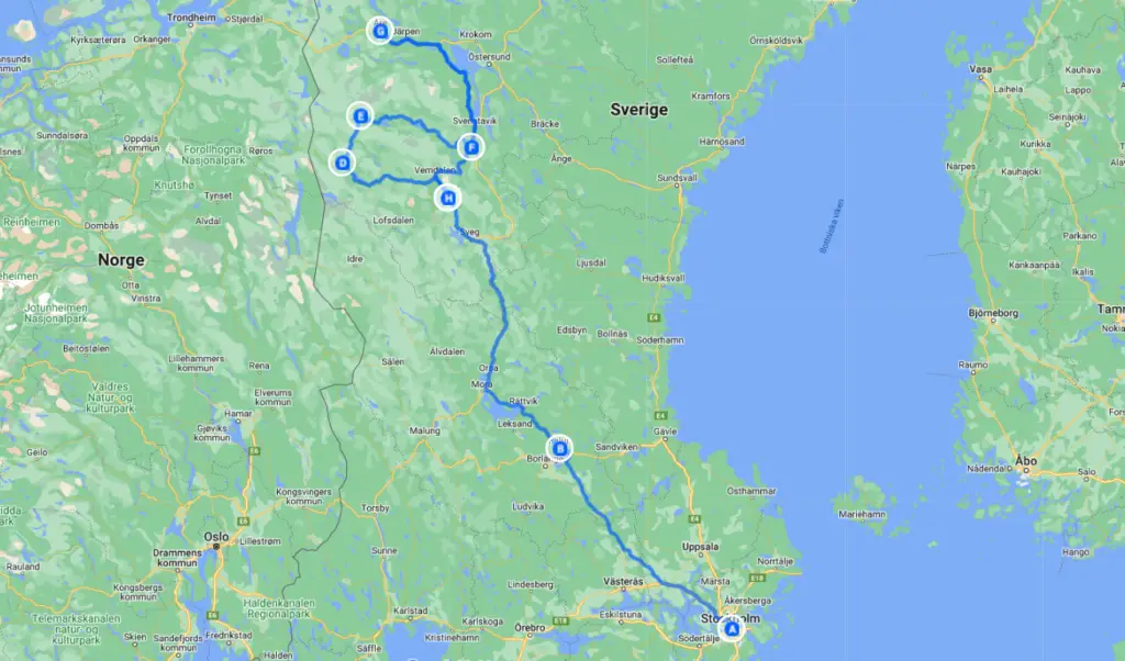 Stockholm - Åre with a detour in the Härjedalen Mountains