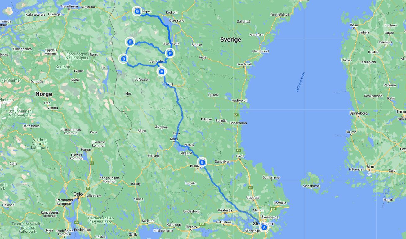 Stockholm - Åre with a detour in the Härjedalen Mountains