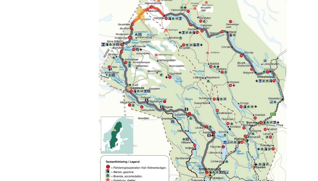 Karta Vildmarksvägen